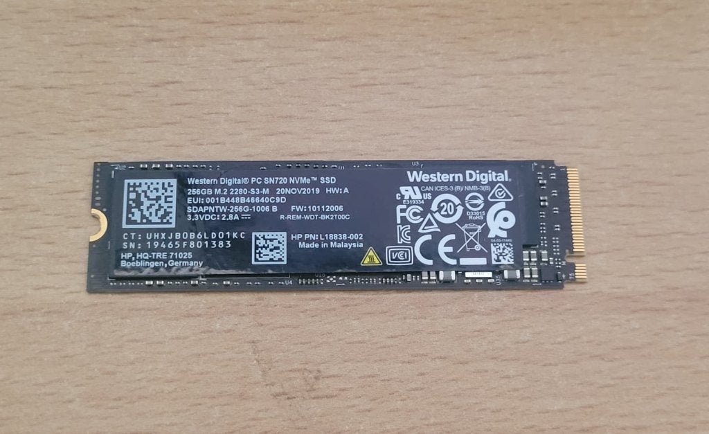 Western Digital PC SN720 NVMe SSD M2 - 256GB, Computers en Software, Harde schijven, Ophalen, Intern, SSD, Western Digital (WD)
