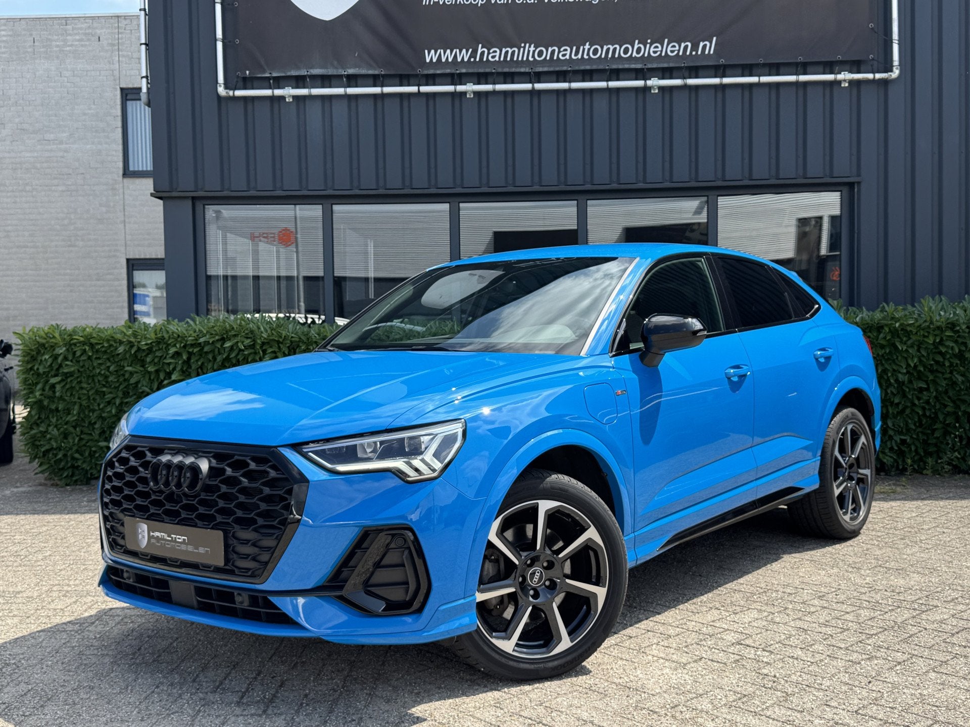 Audi Q3 Sportback 45 TFSI e 245pk S-Line Aut. Matrix Led Spo, Auto's, Gebruikt, Blauw, Leder en Stof, Automatische klimaatregeling