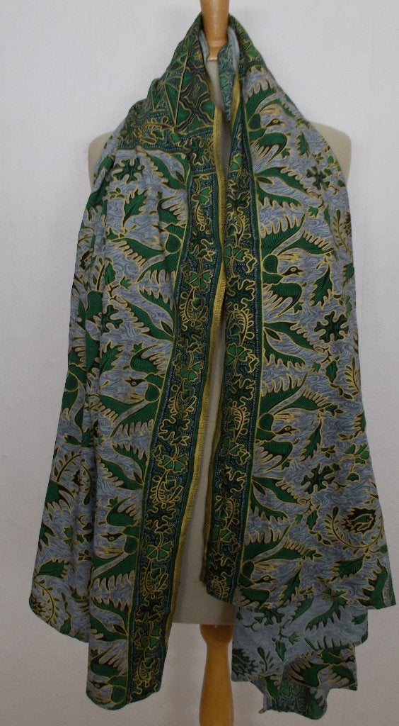 Groen batik print tafelkleed/sjaal/lap stof, 115 cm, Verzenden, Geweven, 166 cm