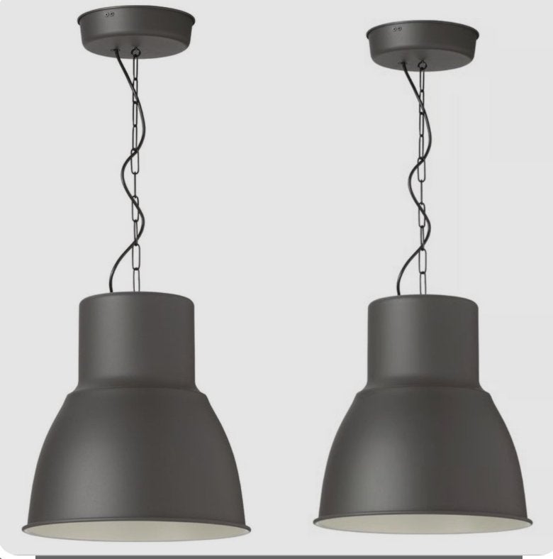 2x Hanglamp Antraciet Mat - Ø38cm, Huis en Inrichting, Lampen | Hanglampen, Gebruikt, Metaal, E27 (groot), Ophalen