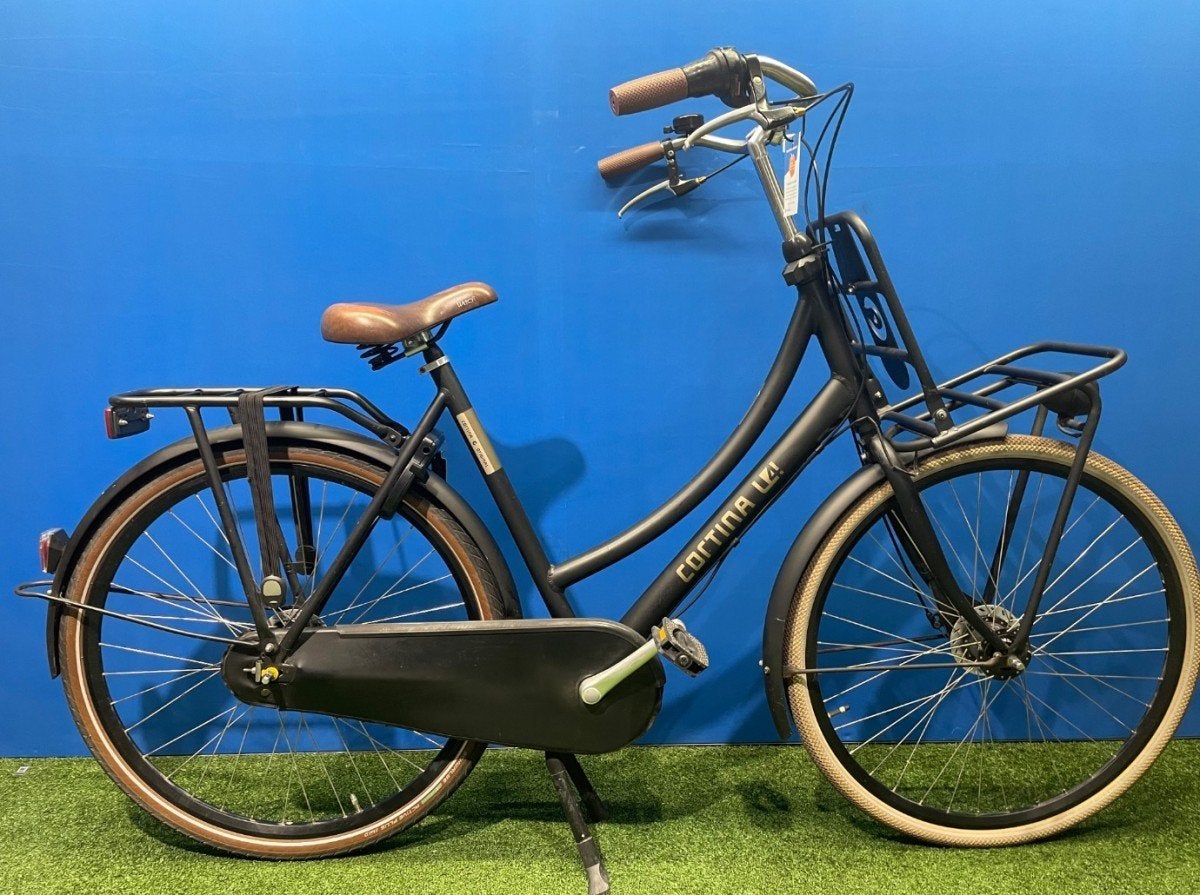 Cortina U4 Transport Dames Jet Black 57cm, Fietsen en Brommers, Fietsen | Cruisers en Lowriders, Gebruikt, Dames, 55 tot 59 cm