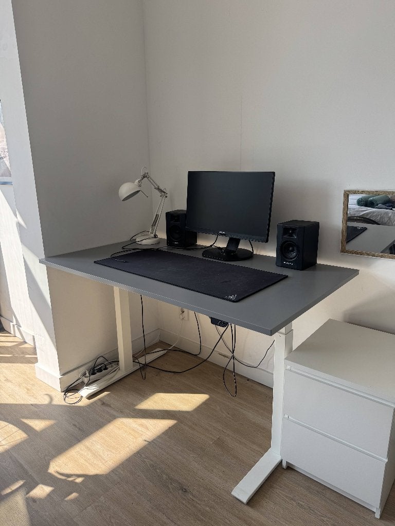 Ikea Sit/Stand Desk Rodulf 140x80, Ophalen, Hout, Zo goed als nieuw, IKEA