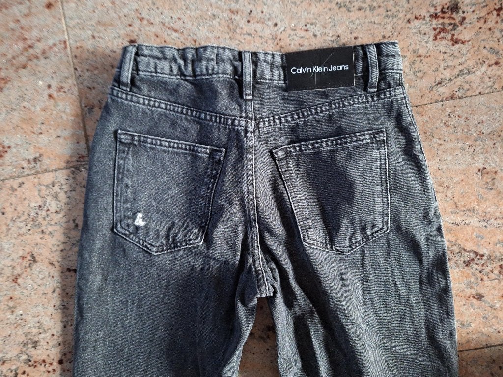 Calvin Klein used look jeans mt 12 XS, Verzenden, W27 (confectie 34) of kleiner, Grijs, Calvin Klein