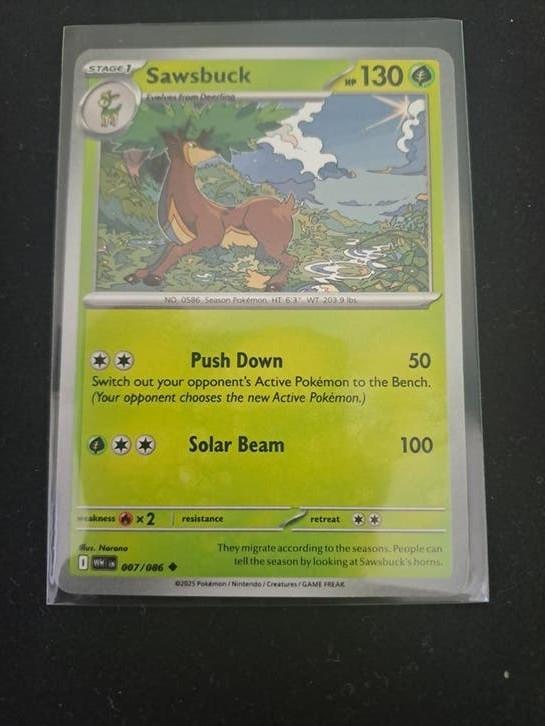 Sawsbuck ink error kaart, Hobby en Vrije tijd, Verzamelkaartspellen | Pokémon, Ophalen, Boosterbox