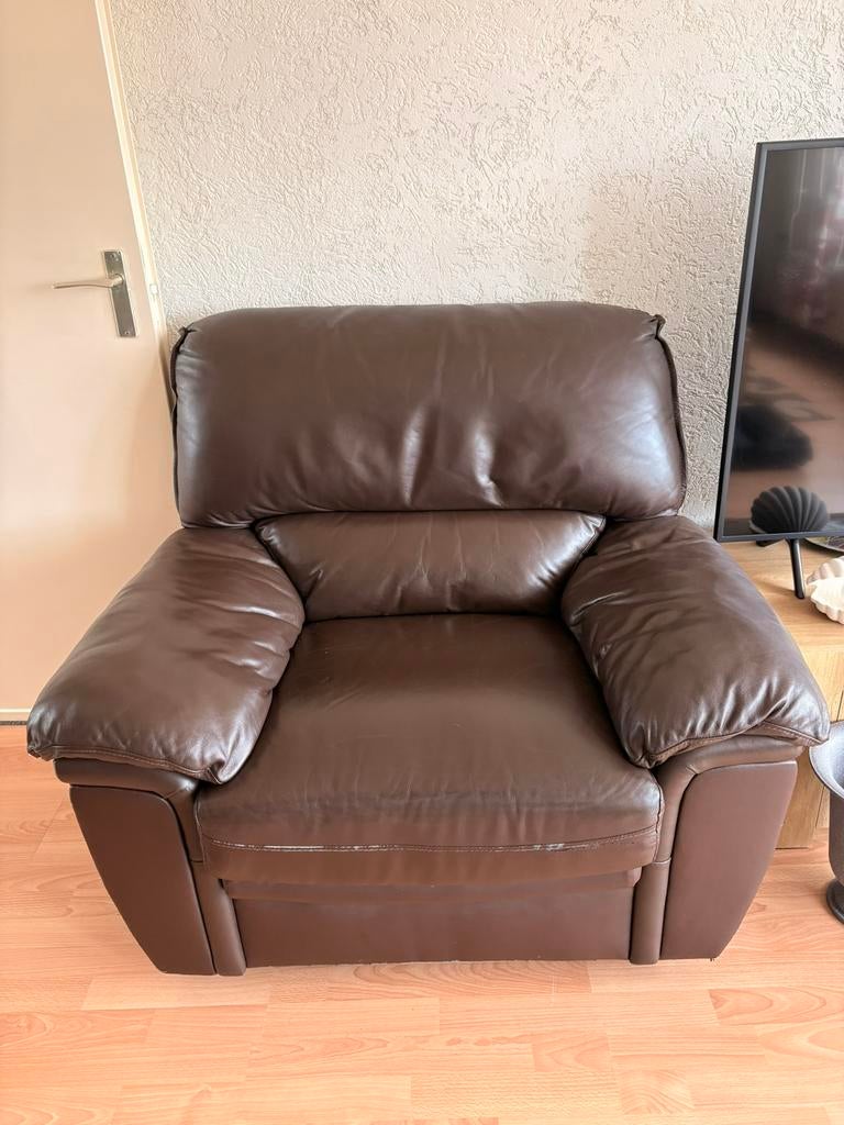 Lounge stoel, Brown, Huis en Inrichting, Banken | Sofa's en Chaises Longues, Ophalen, Gebruikt, Eenpersoons, 75 tot 100 cm