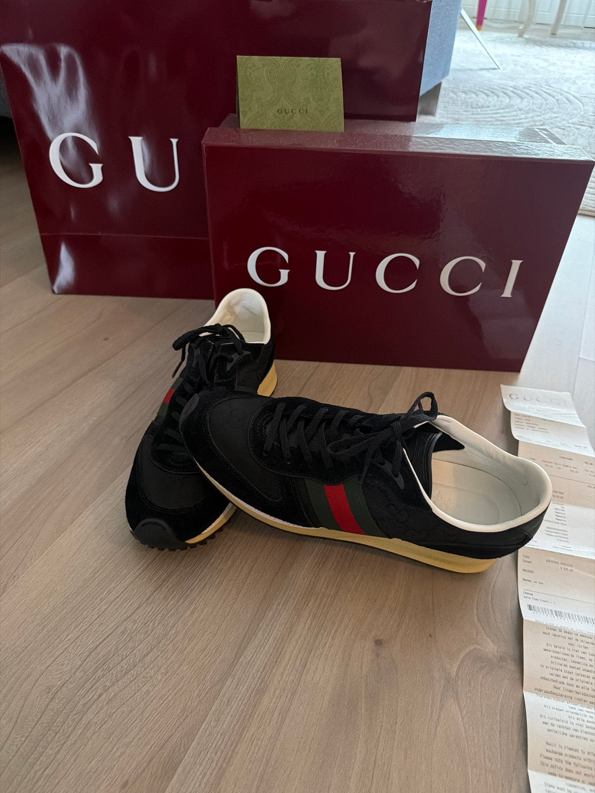 Gucci Heren Sneakers - Zo goed als nieuw, Ophalen of Verzenden, Zo goed als nieuw, Zwart, Sneakers of Gympen