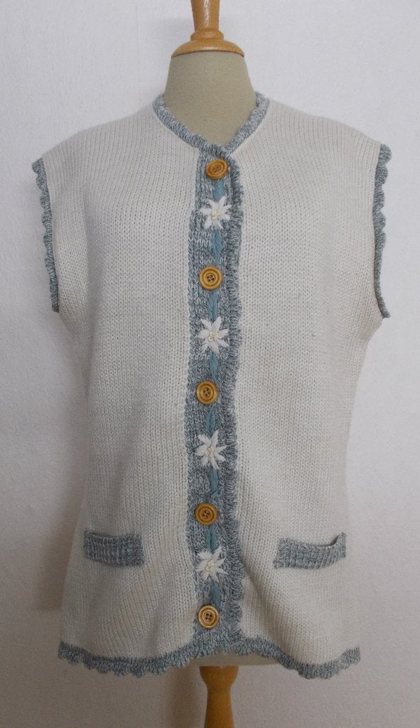 Noors/folkore edelweis gilet/vest! XL, Kleding | Dames, Maat 46/48 (XL) of groter, Zo goed als nieuw, Zonder mouw, Meerkleurig