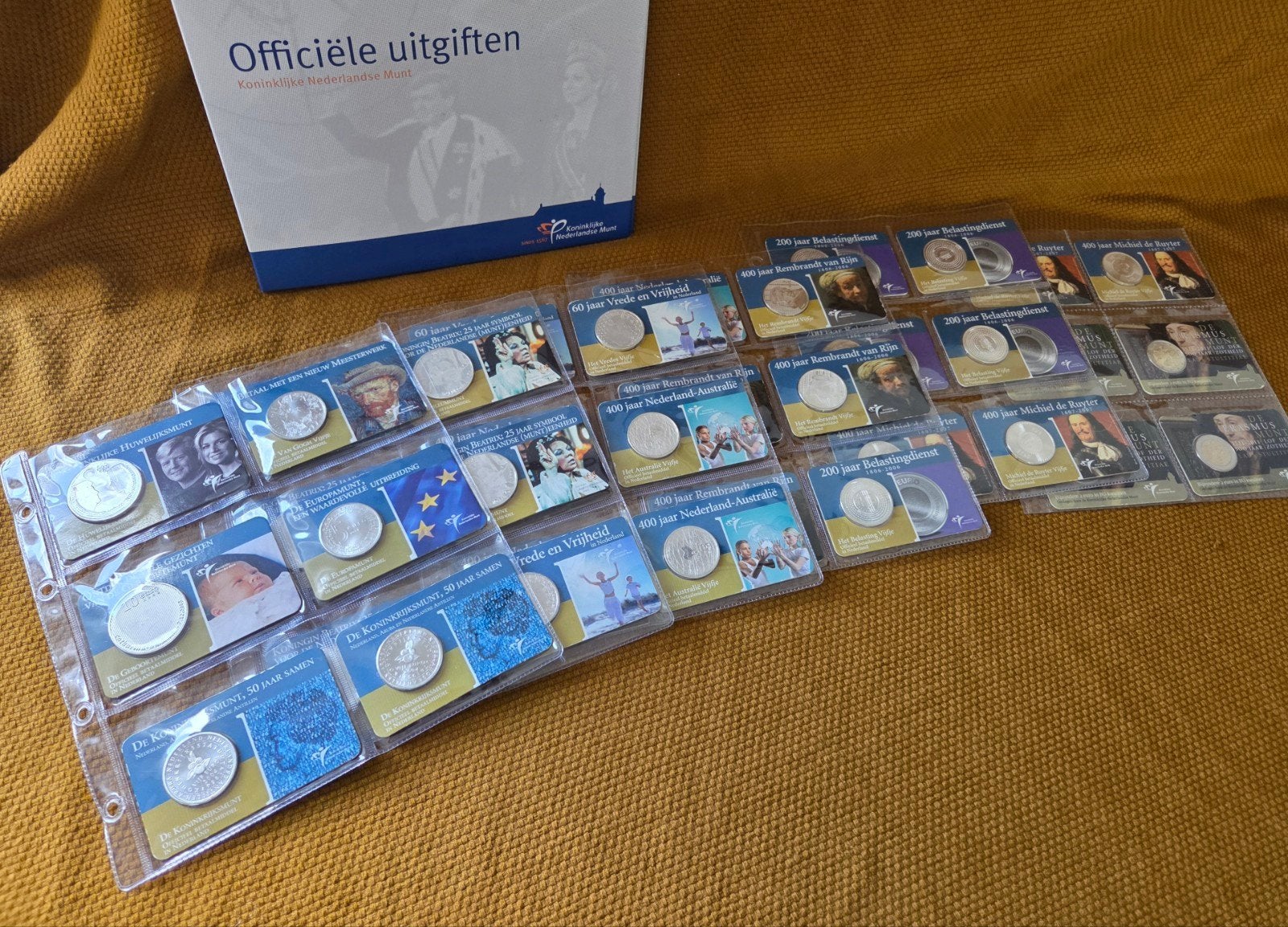 zilver coincard o.a. Geboortemunt Europamunt van Gogh 36 st., Ophalen of Verzenden, Nederland, Munten
