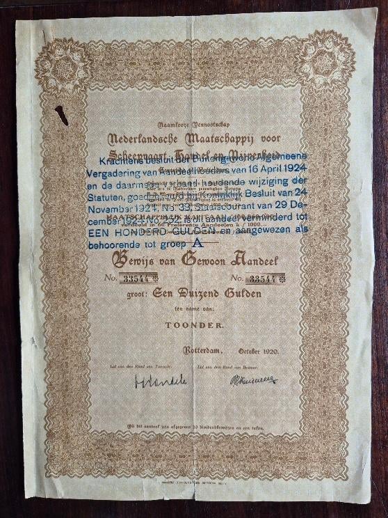 Nederlandsche Maatschappij voor Scheepsvaart ...1920, Verzamelen, Scheepvaart, Ophalen, Gebruikt, Motorboot, Overige typen