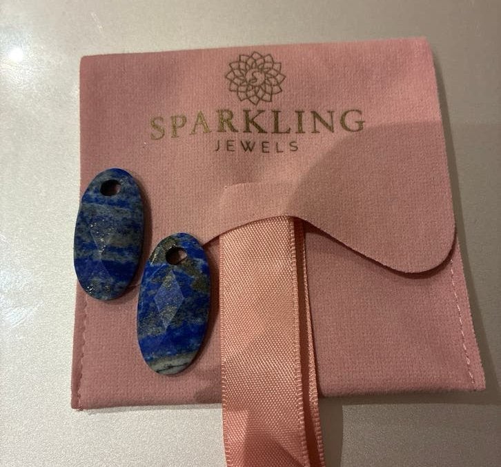 Sparkling Jewels Lapis Lazuli Edelsteen Oorbellen, Sieraden, Tassen en Uiterlijk, Overige materialen, Hangers, Blauw, Nieuw
