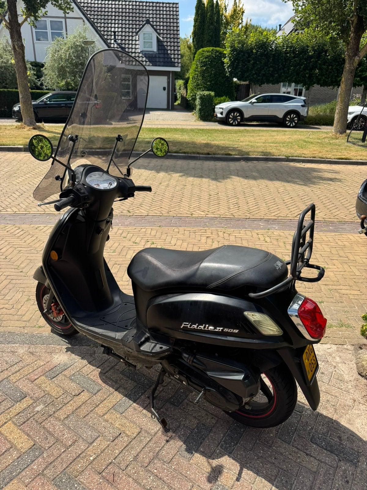 Zwarte SYM Fiddle II 50S, Ophalen, Gebruikt, Maximaal 45 km/u, Benzine
