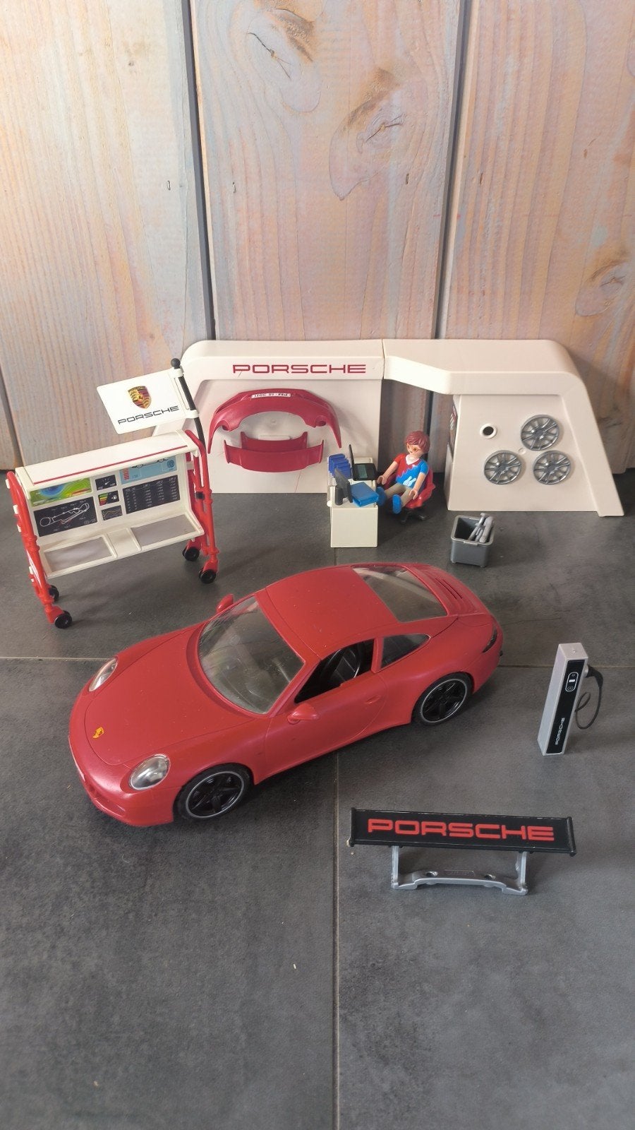 Playmobil Porsche Garage Set met Auto en Accessoires, Ophalen of Verzenden, Gebruikt, Complete set, Voertuig