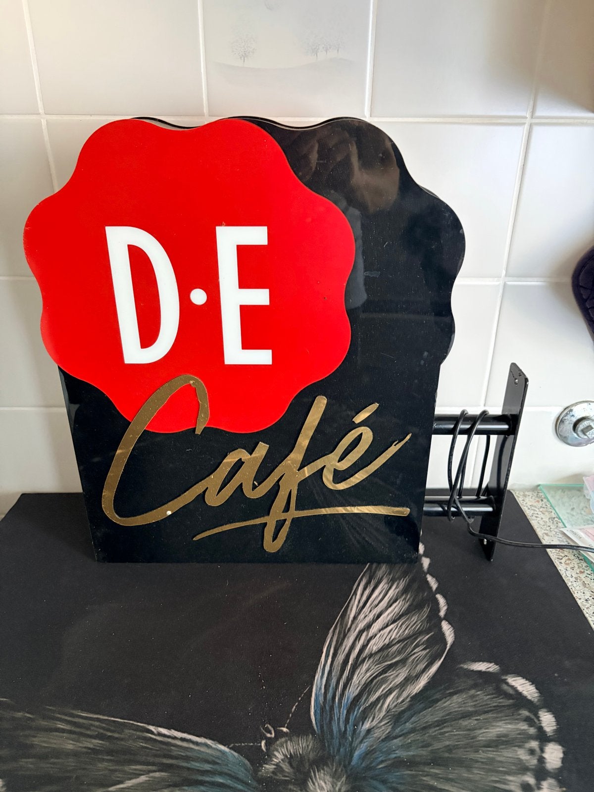 Vintage Douwe Egberts Café Lichtbak Reclamebord, Verzenden