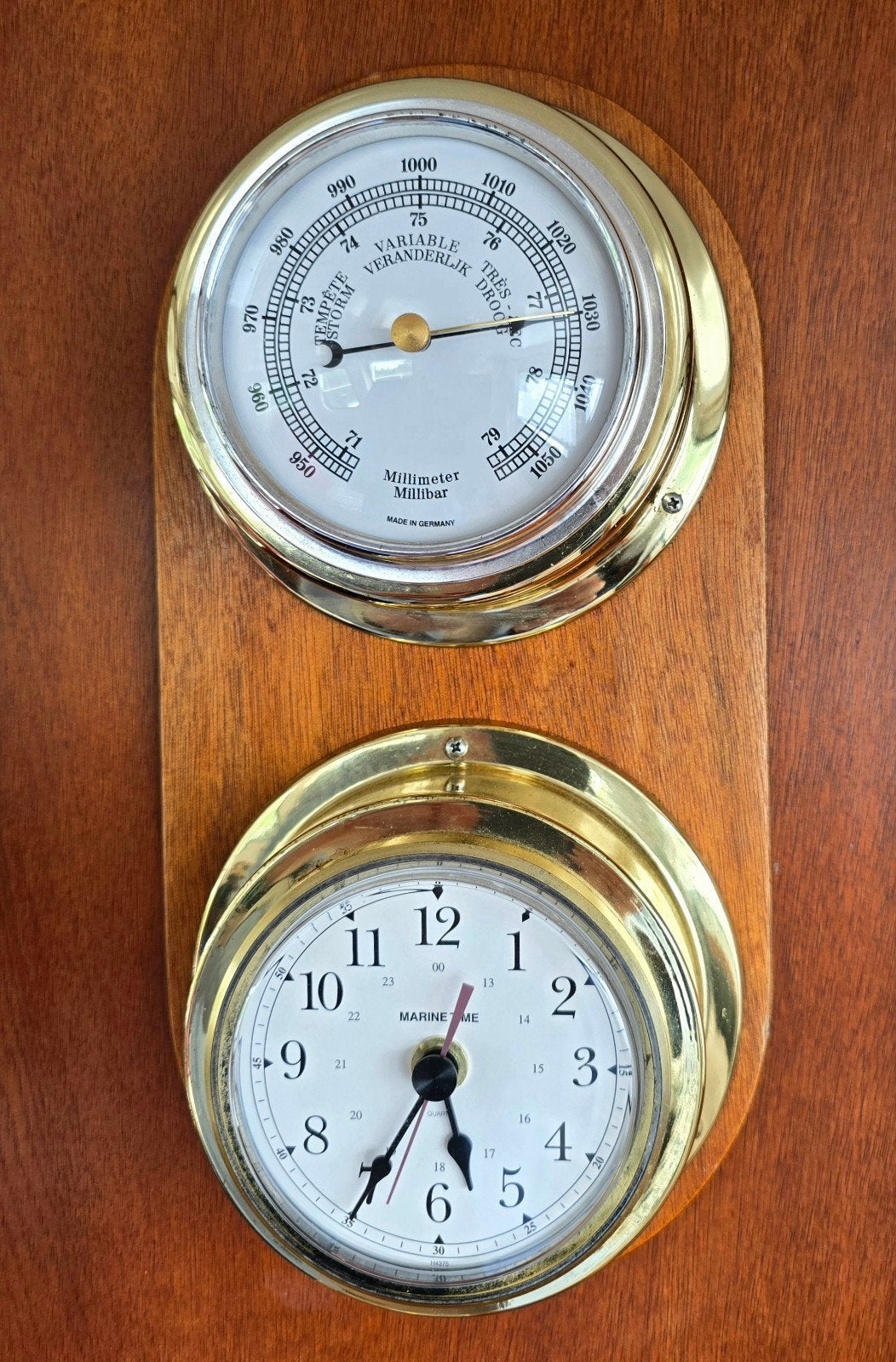 Weerstation met barometer en klok in perfecte staat, Watersport en Boten, Ophalen, Zo goed als nieuw