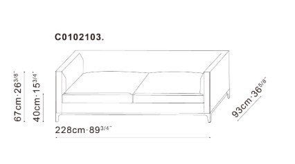 Sofa + ottomaan /hocker; merk Camerich. Leder, Ophalen, 250 tot 300 cm, Driepersoons, 75 tot 100 cm