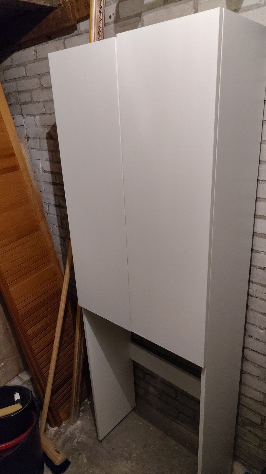 Wasmachinekast / Opbergkast wit - 190x65x30cm
