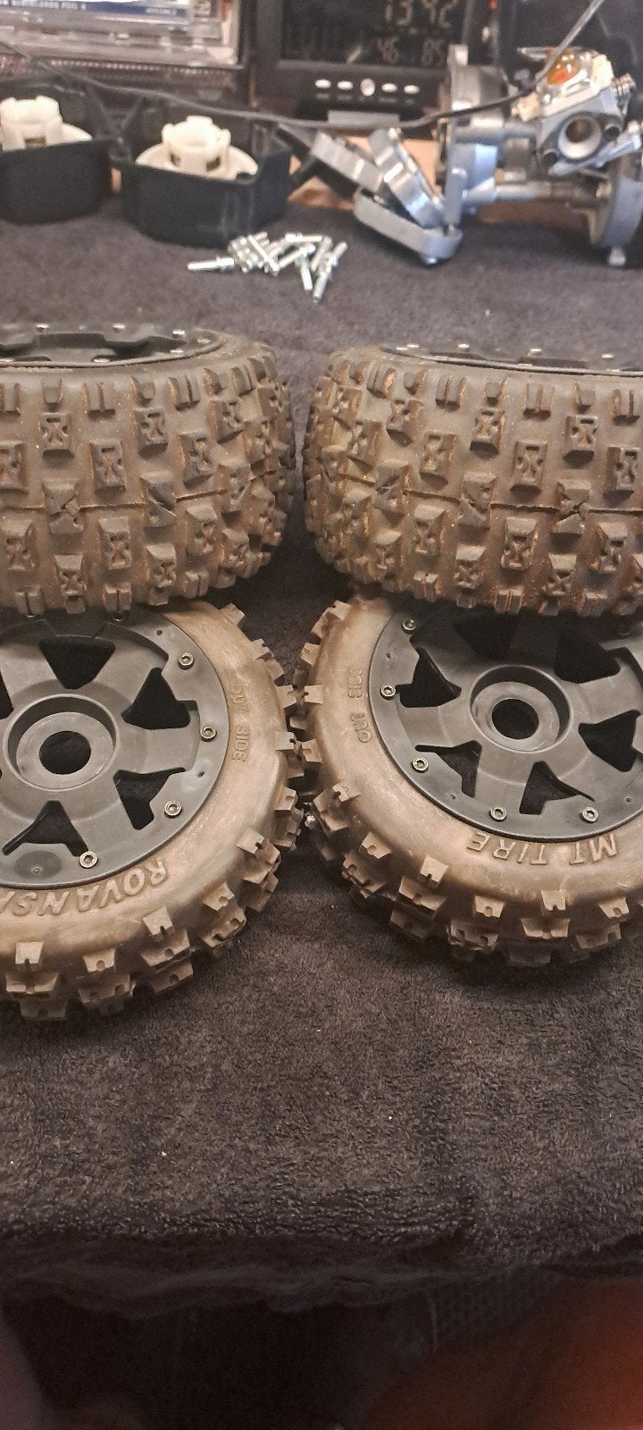 z.g.a.n banden met velgen voor de hpi baja 5 min oud, Ophalen of Verzenden, Nieuw, Auto