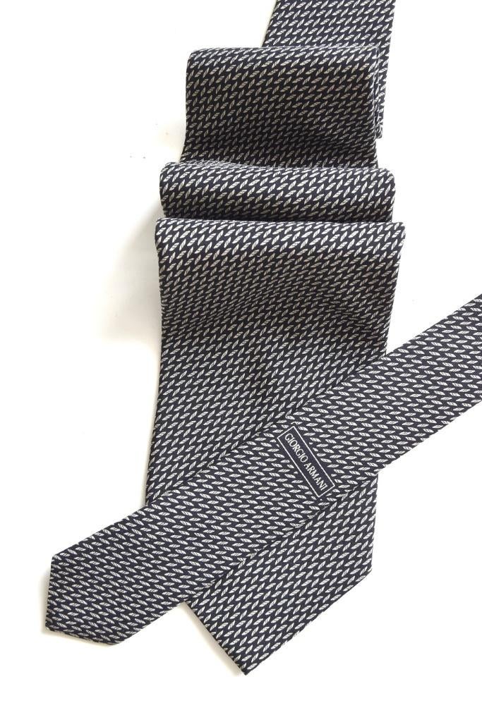 Nieuwe Armani Collezioni zijden stropdas, das, zwart/beige, Overige kleuren, Armani Collezioni, Verzenden, Nieuw
