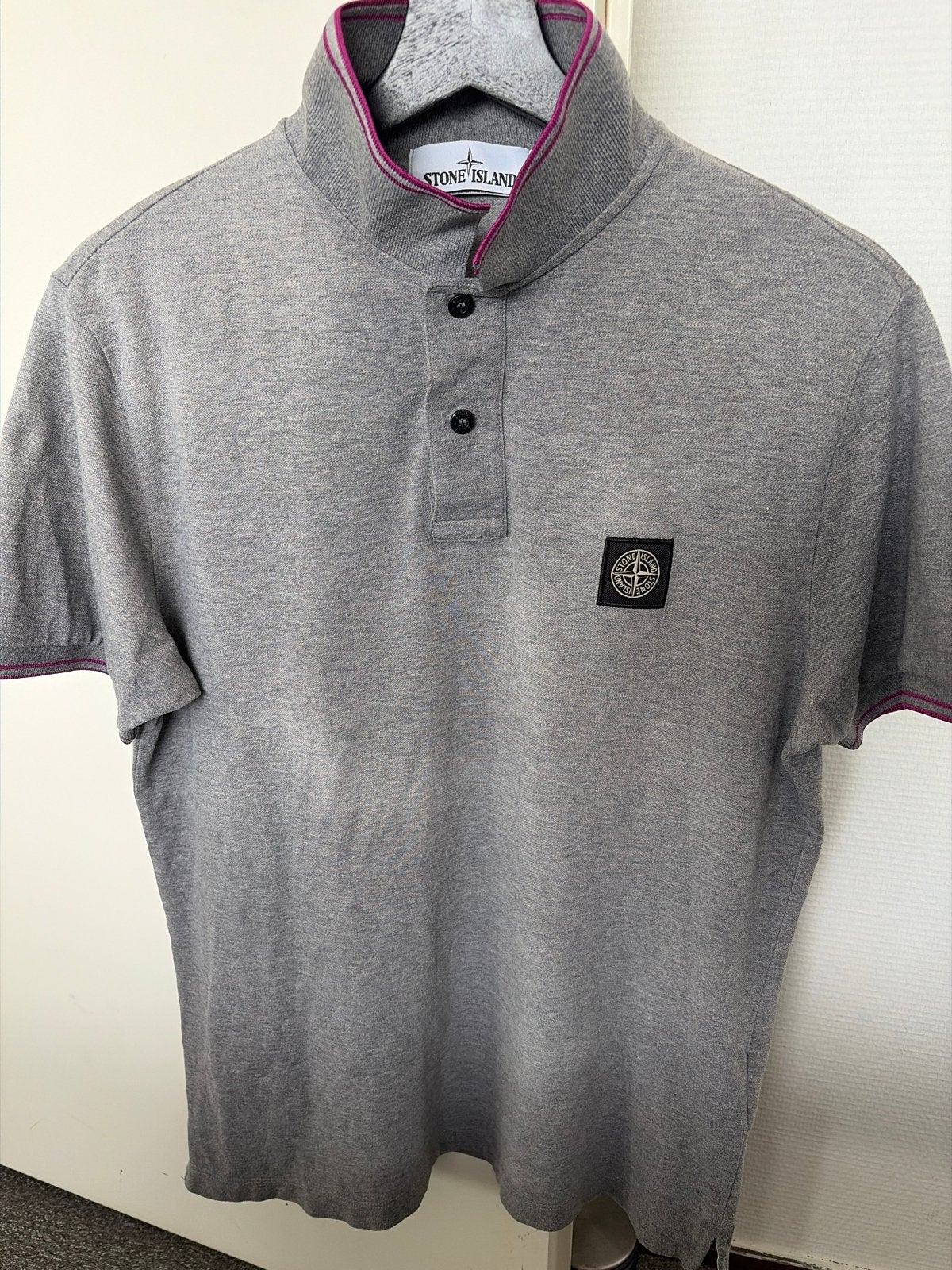 Stone Island Polo Slim Fit Maat L Grijs, Ophalen of Verzenden, Gedragen, Maat 52/54 (L), Grijs