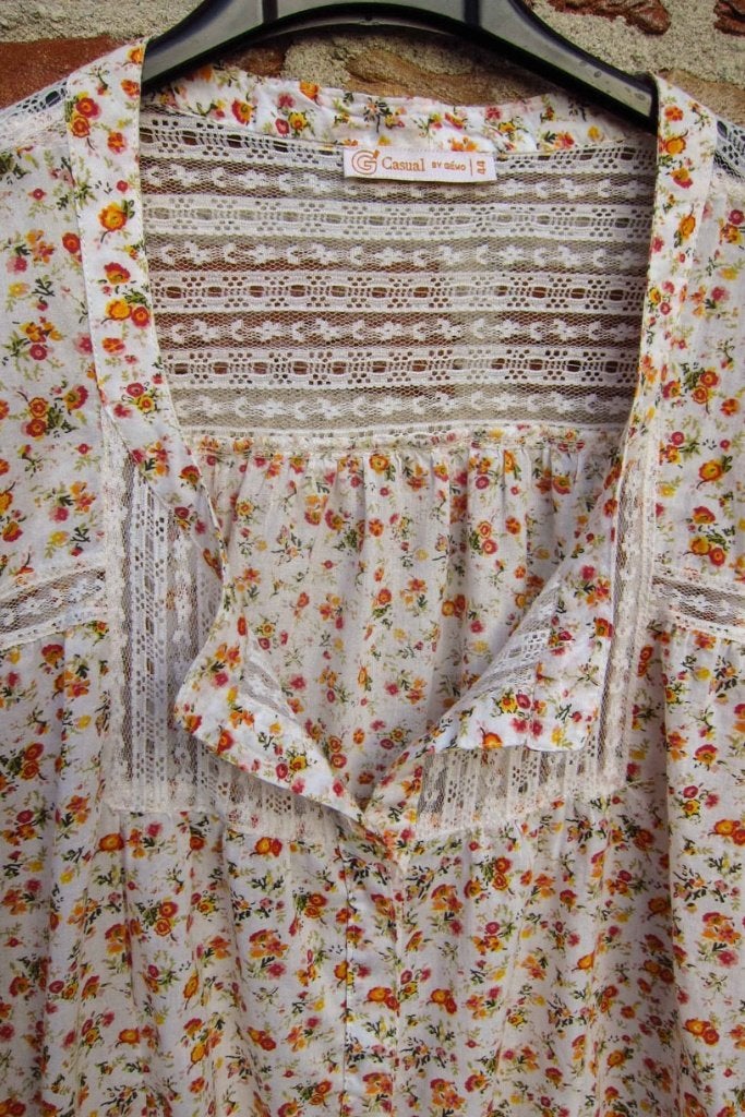 kanten country blousje met oranje bloemetjes mt 44 Gemo, Kleding | Dames, Gemo, Maat 42/44 (L), Oranje, Ophalen of Verzenden