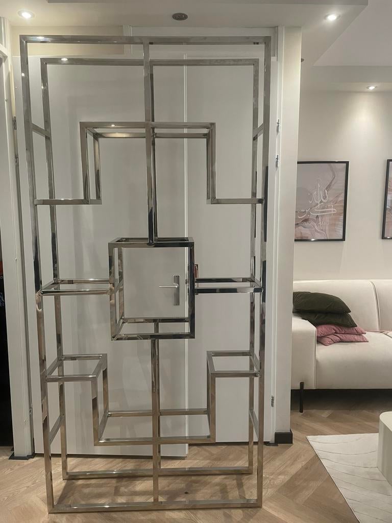Moderne metalen vakkenkast /  (RVS look, Huis en Inrichting, Kasten | Overige, Ophalen of Verzenden, Nieuw