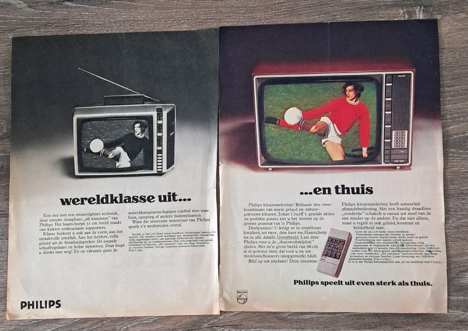 Vintage Philips Kleurentelevisie - Reclame Johan Cruijff, Verzamelen, Ophalen of Verzenden, Gebruikt, Ajax