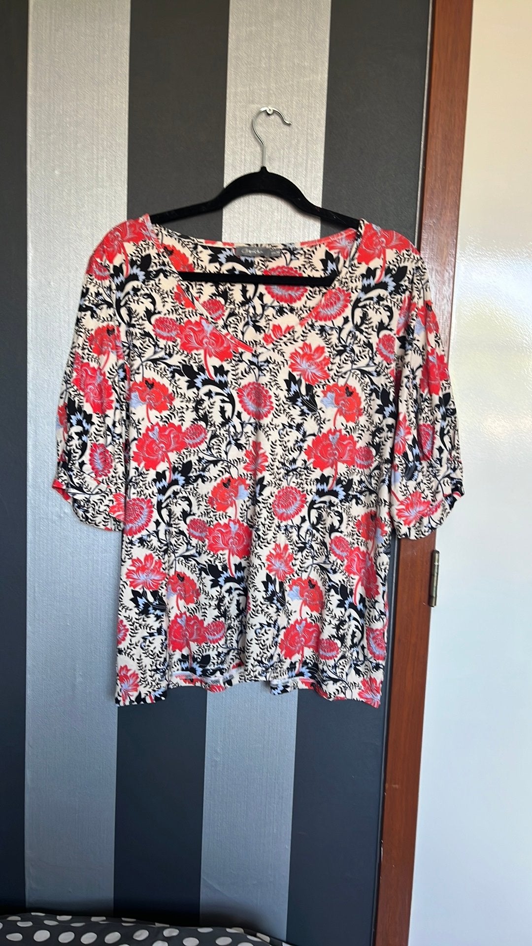 Geisha Bloemenprint Top Maat xxl, Maat 42/44 (L), Ophalen of Verzenden, Zo goed als nieuw, Korte mouw