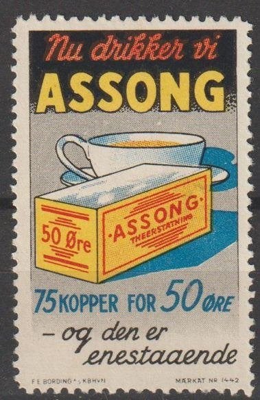 Denemarken cinderella reclame Assong thee, Ophalen of Verzenden, Denemarken, Postfris