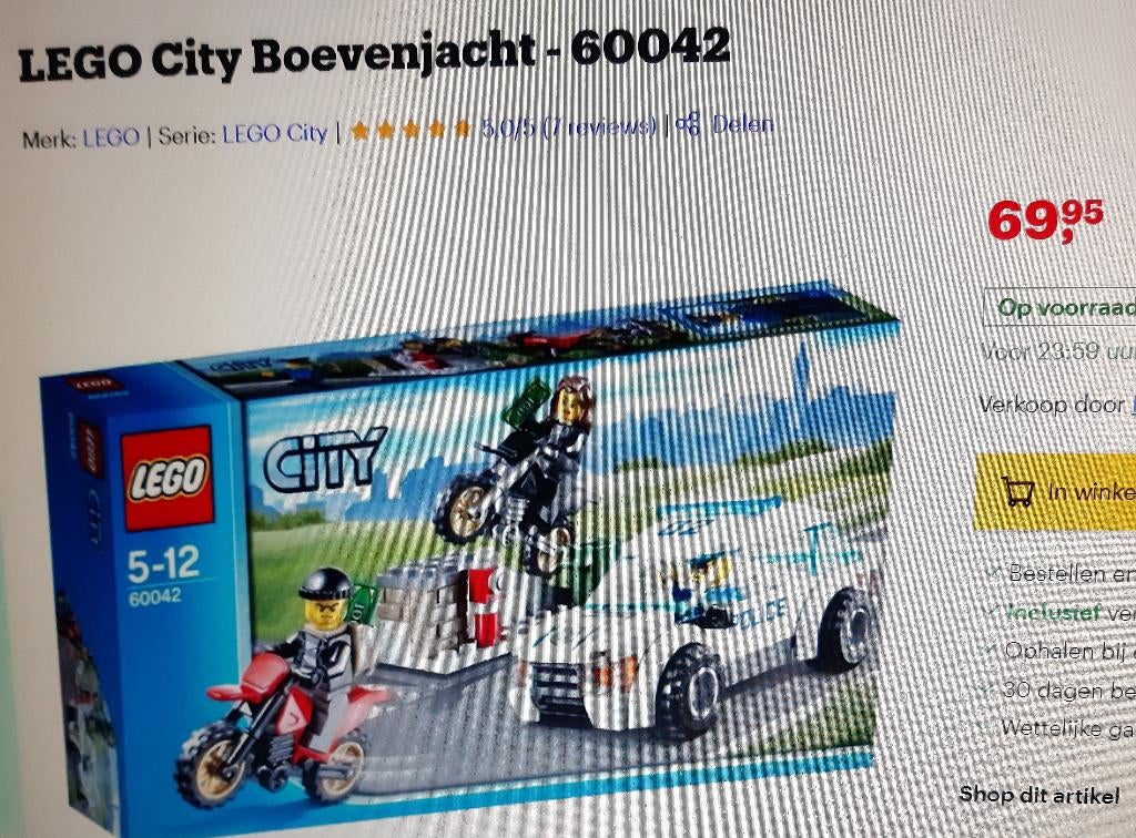 lego city  60042  boevenjacht, Ophalen of Verzenden, Zo goed als nieuw, Complete set, Lego