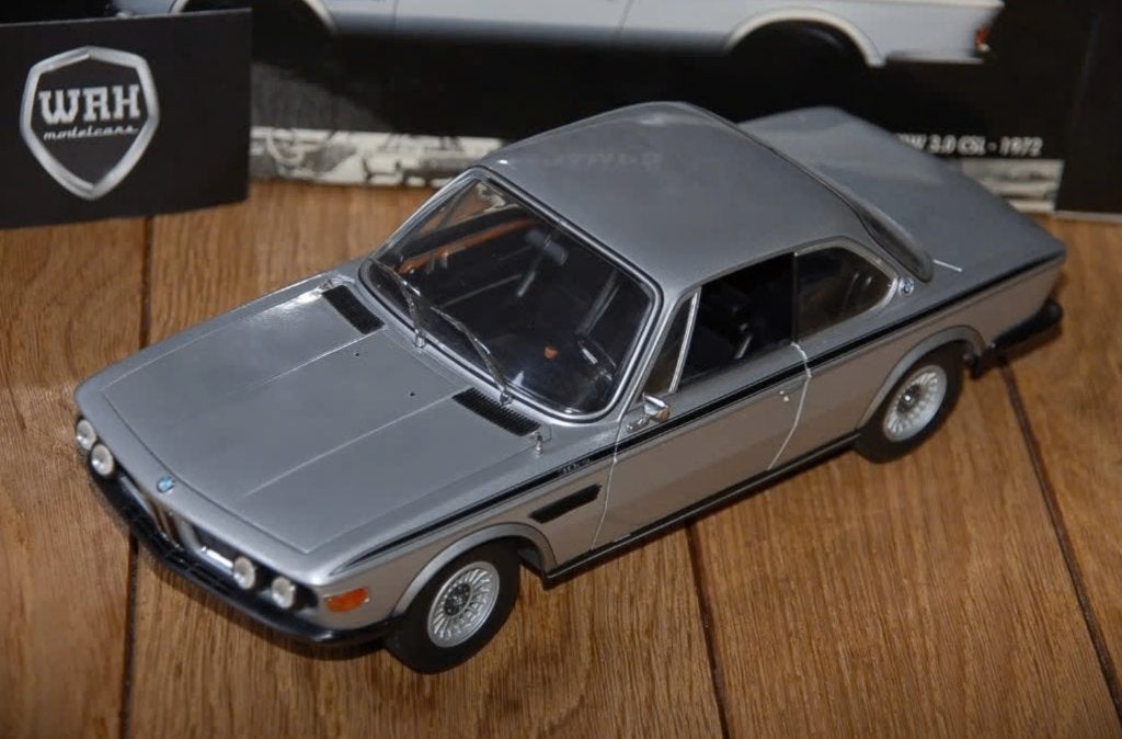 1:18 BMW 3.0 CSL E9 silver Minichamps diecast in box WRH, Hobby en Vrije tijd, Verzenden, Zo goed als nieuw, Auto, MiniChamps