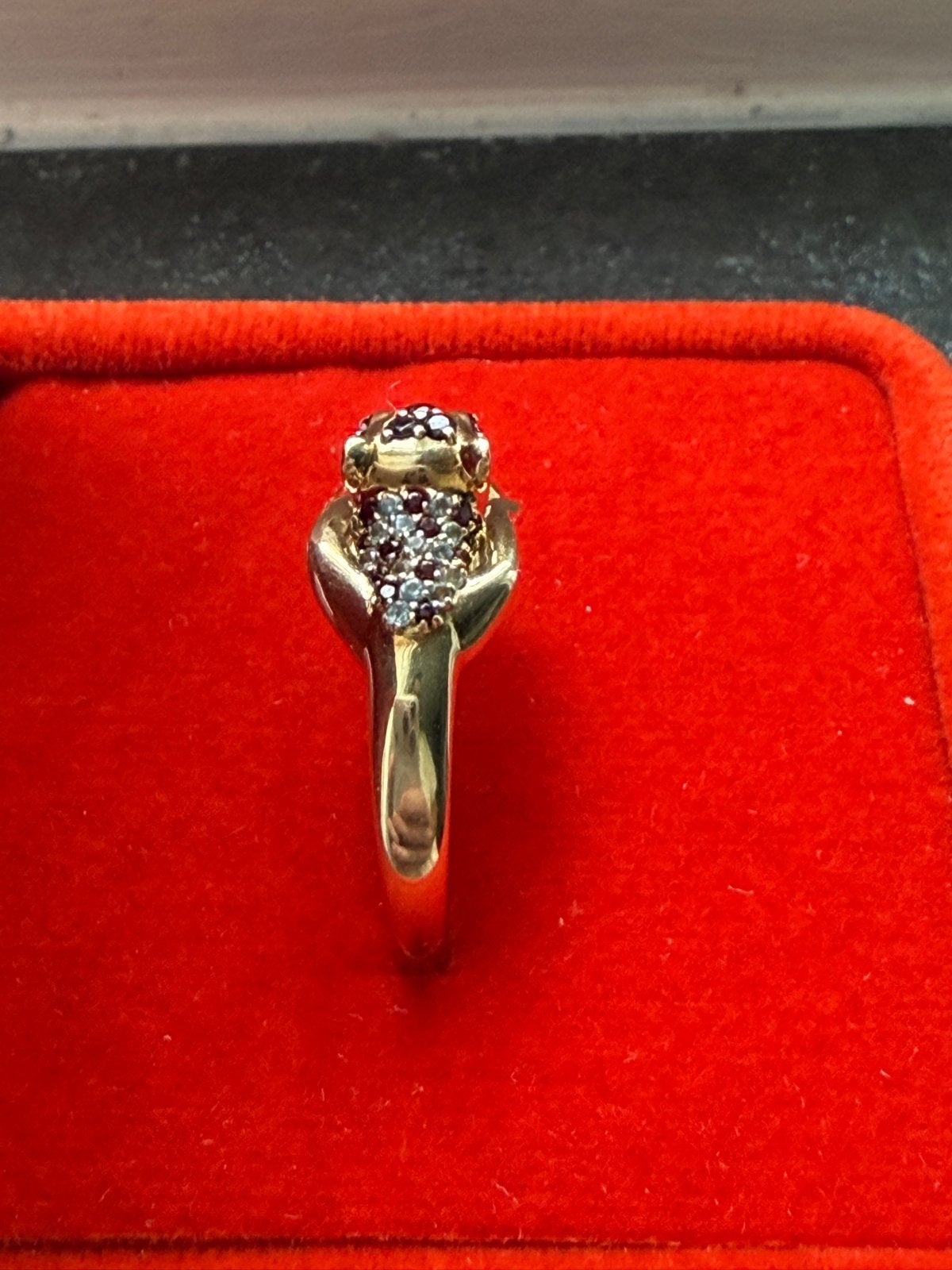 Anna Nina Antieke Panter Ring 14k Geelgoud met Edelstenen, Ophalen of Verzenden, Zo goed als nieuw, Met edelsteen, Dame
