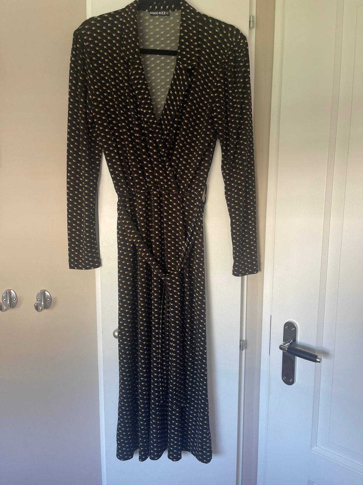 Maicazz stretch jurk met print maat M, Kleding | Dames, Maat 38/40 (M), Zwart, Ophalen of Verzenden, Zo goed als nieuw