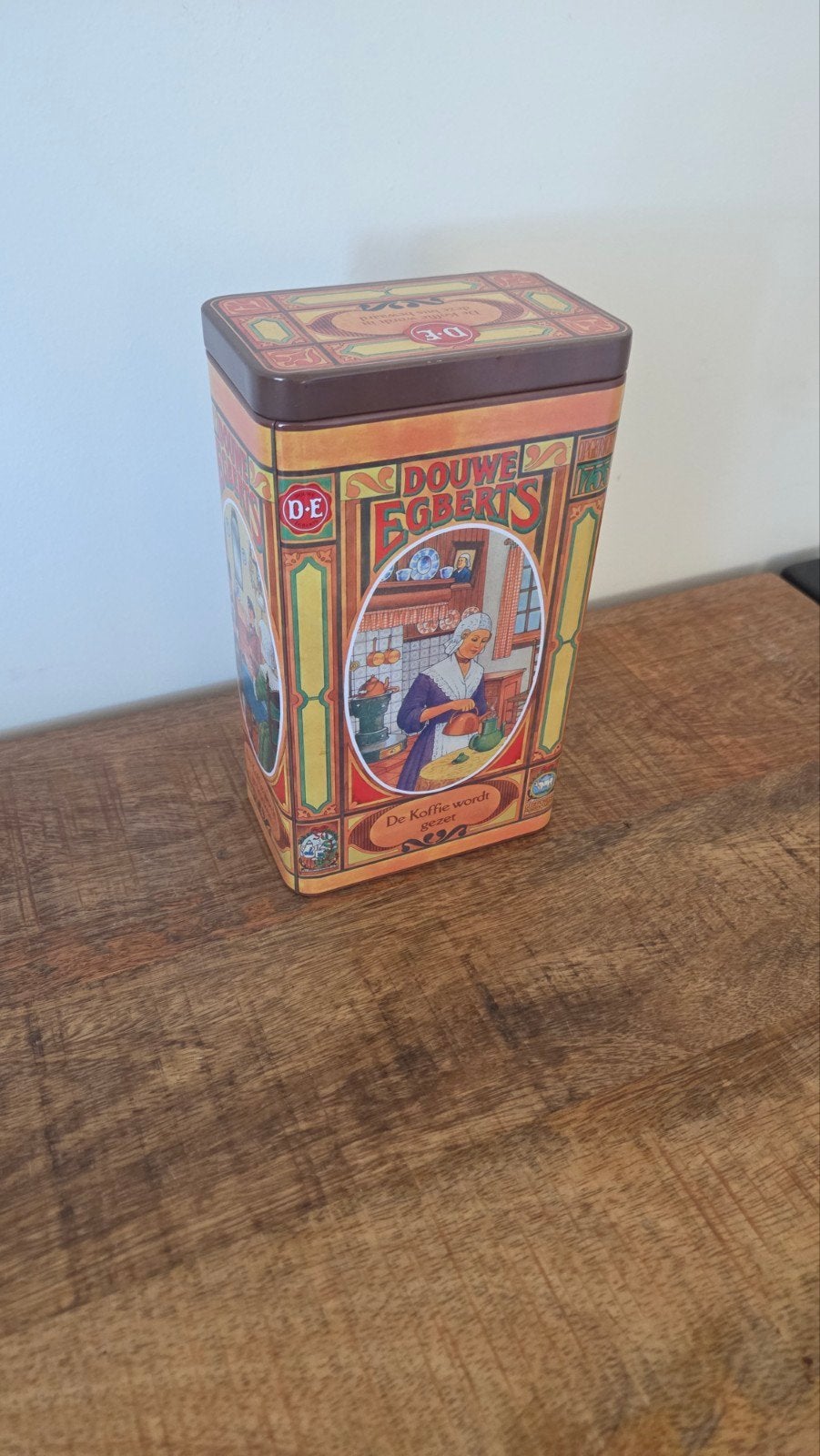 Vintage Douwe Egberts Koffiebus - Decoratieve Opberger, Ophalen of Verzenden, Gebruikt, Koffie, Douwe Egberts
