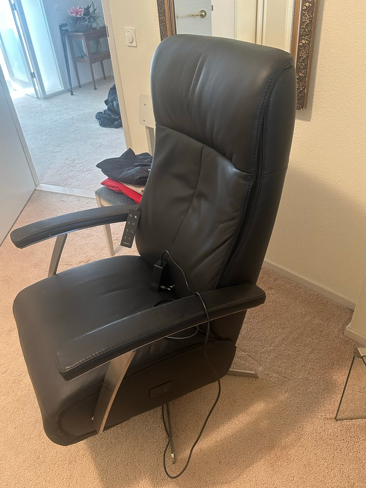 Staop stoel Prominent C100 Relaxfauteuil zwart, Zwart, Leer, Ophalen of Verzenden, Zo goed als nieuw