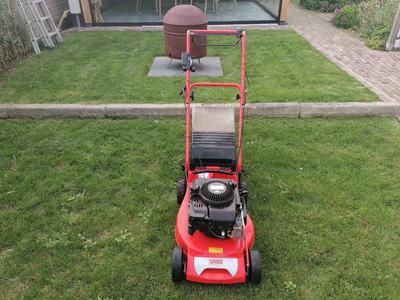 Sabo grasmaaier met opvangzak, Cirkelmaaier, Gebruikt, 40 t/m 49 cm, Ophalen