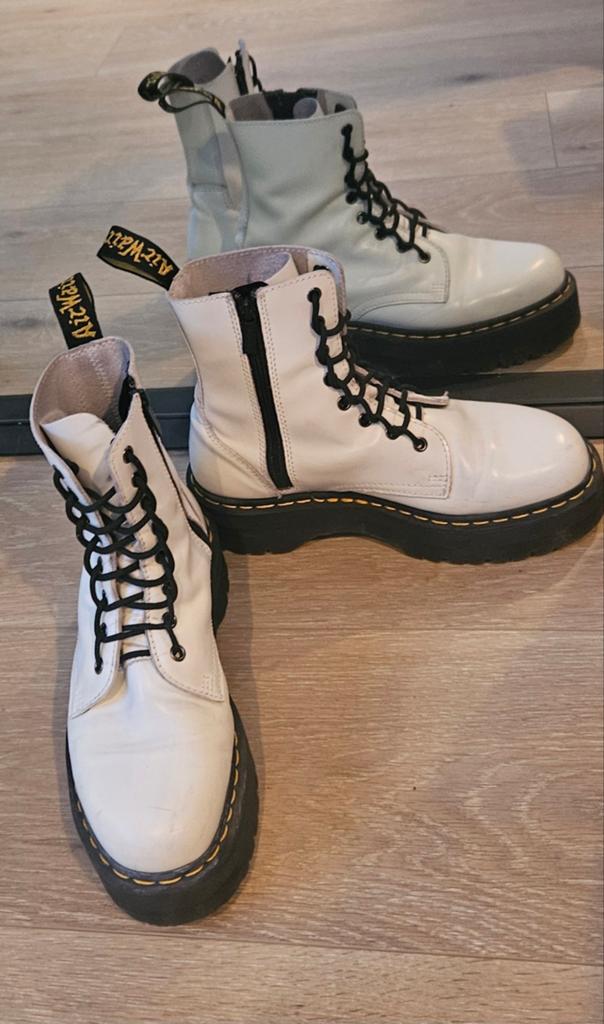 NIEUW! Dr. Martens Jadon white maat 40, rits+ veters., Wit, Nieuw, Ophalen of Verzenden, Dr. Martens