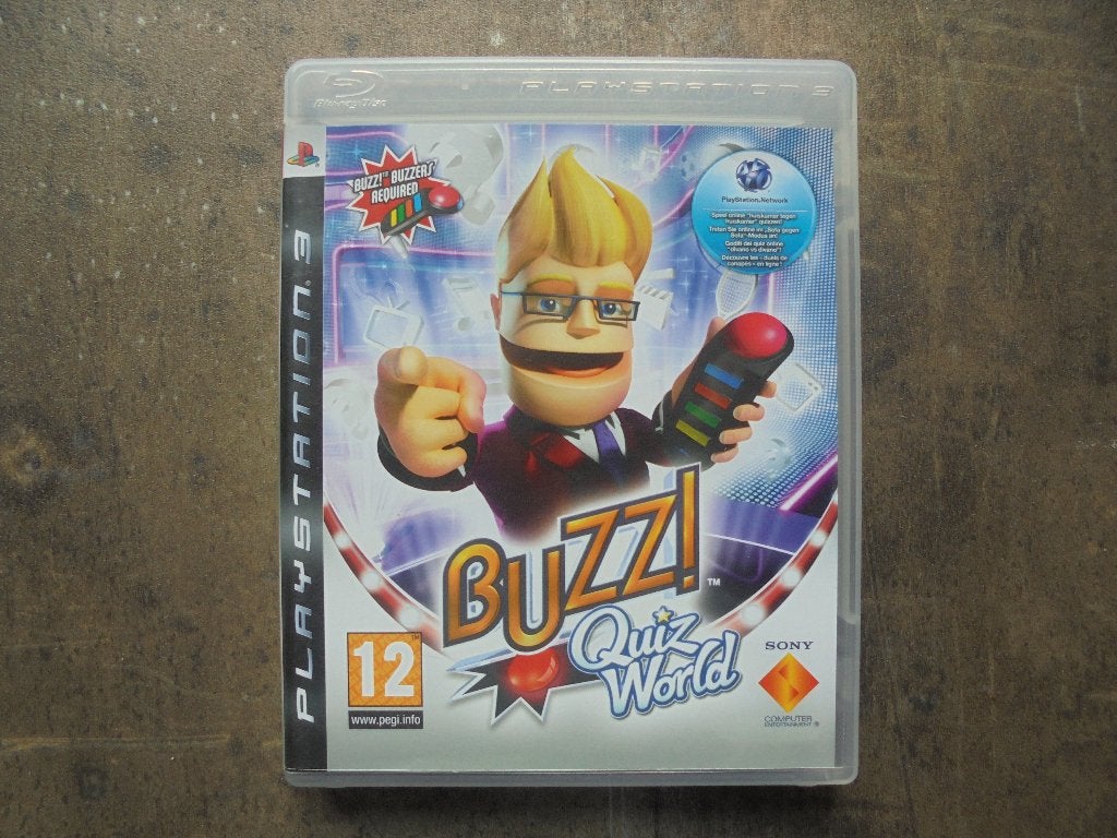 Buzz Quiz World voor PS3 (zie foto's) II, Puzzel en Educatief, Gebruikt, Ophalen of Verzenden, 3 spelers of meer