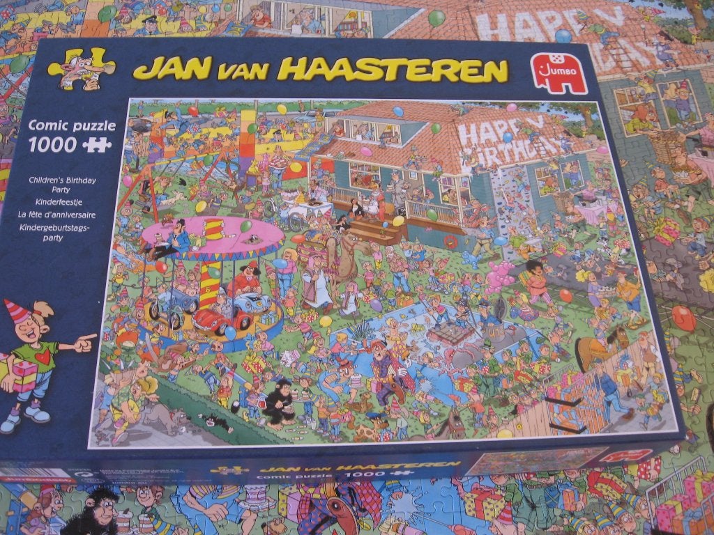 Jan van Haasteren KINDERFEESTJE 1000 stukjes, Hobby en Vrije tijd, Denksport en Puzzels, Ophalen of Verzenden, 500 t/m 1500 stukjes