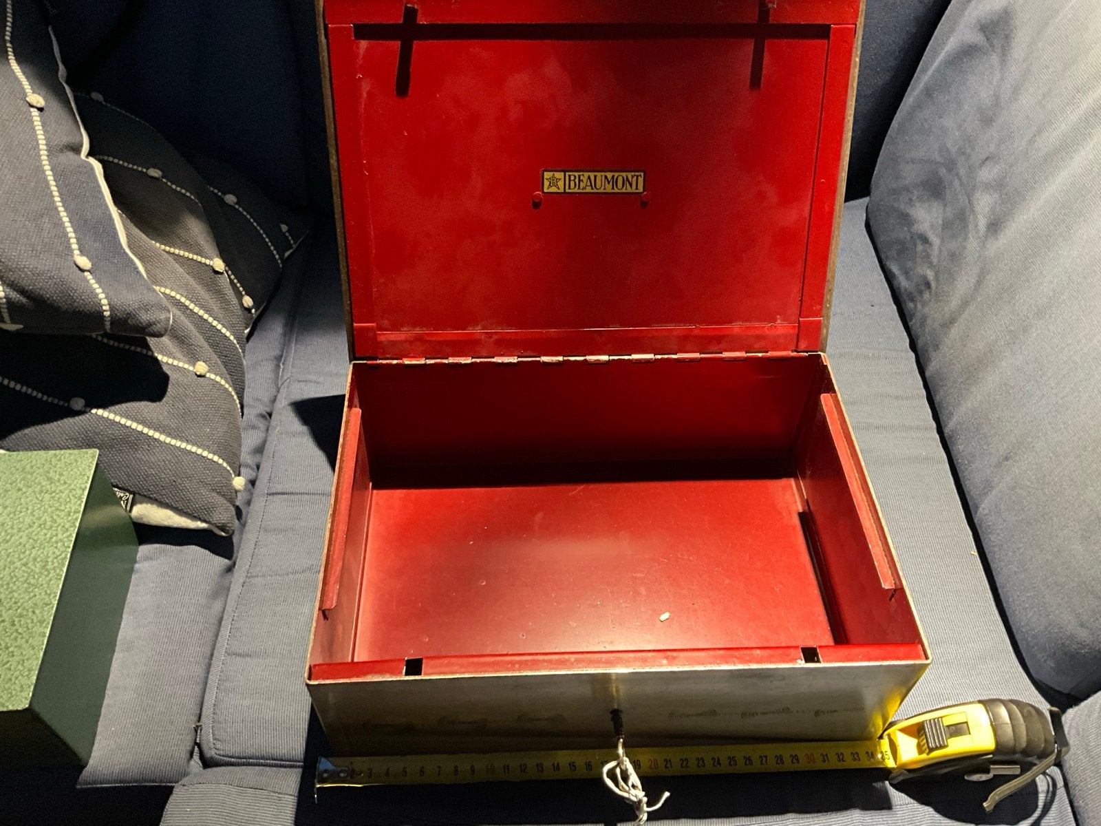 Vintage Beaumont kist met rood interieur, Ophalen of Verzenden