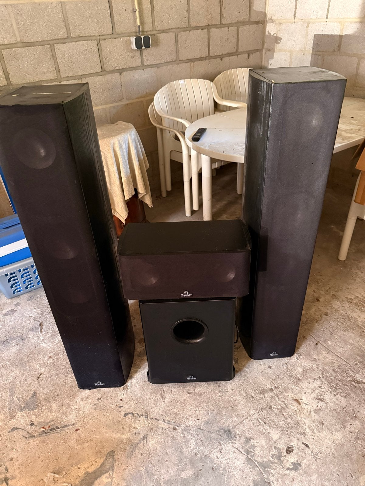 Magnat Vintage 350 speakerset met subwoofer en center, Gebruikt, Magnat, Surroundset, Geschikt voor surround/home cinema
