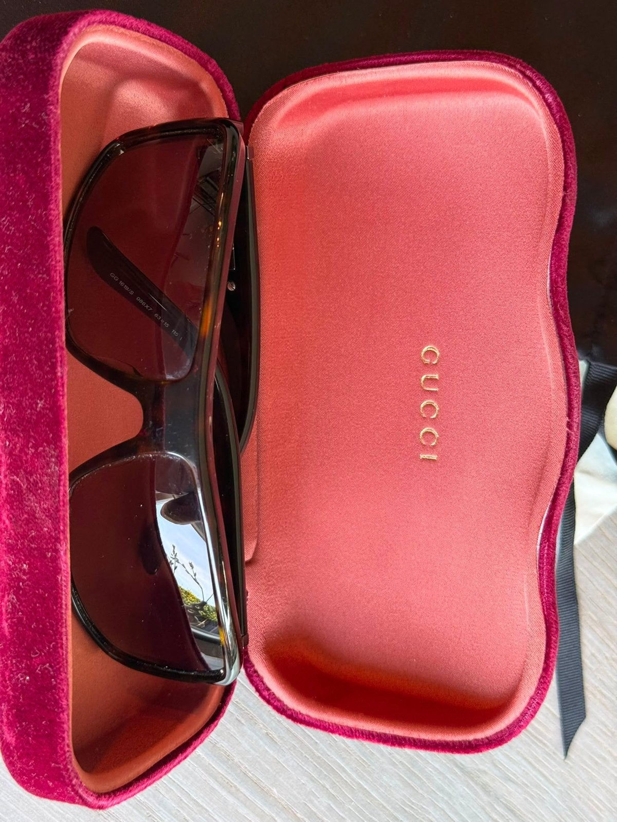Gucci zonnebril GG 1619/S  compleet met originele doos, Ophalen of Verzenden, Zo goed als nieuw, Bruin, Overige merken