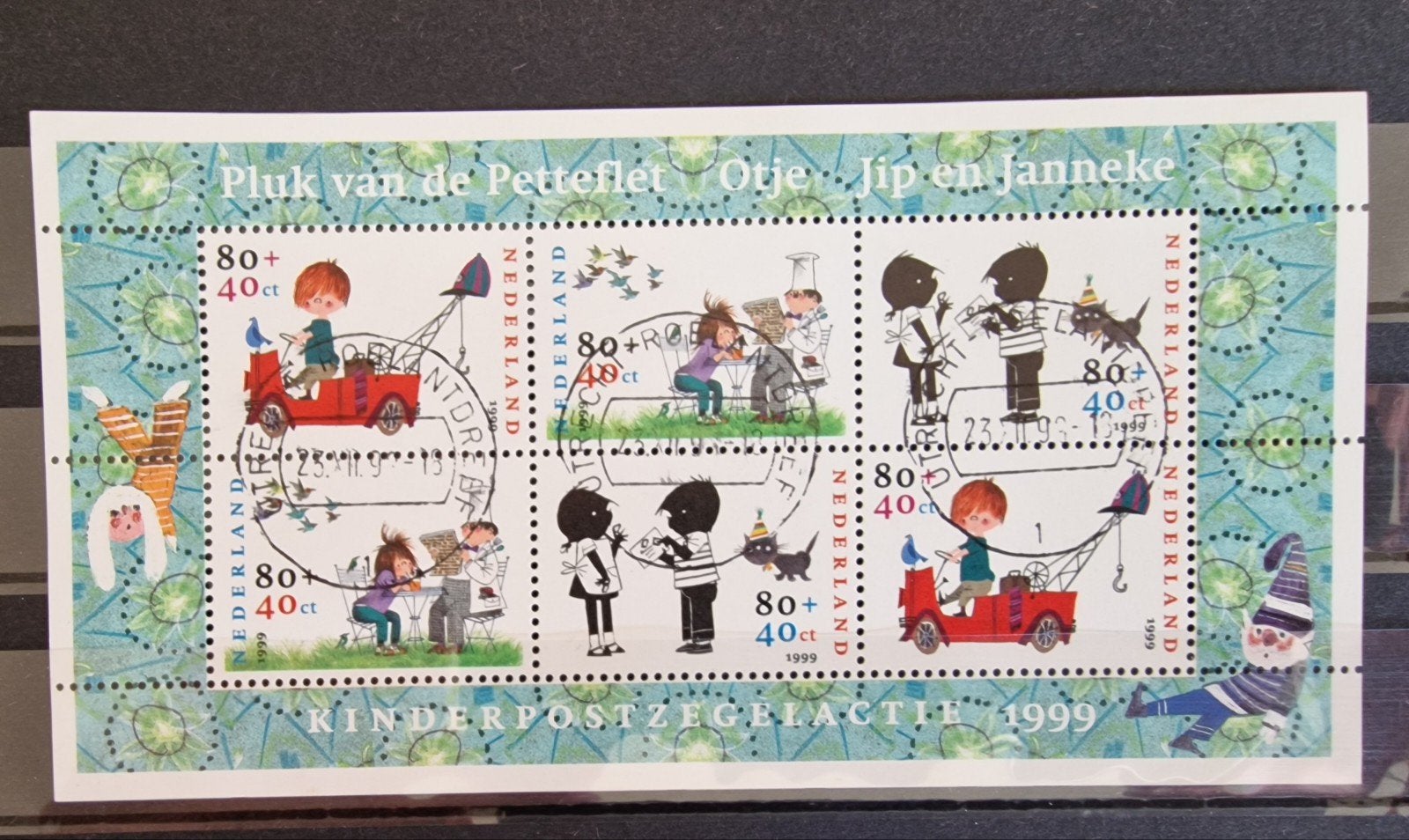 kv1199 Kinderpostzegels 1999: Pluk, Otje, Jip en Janneke, Ophalen of Verzenden, Na 1940, Gestempeld