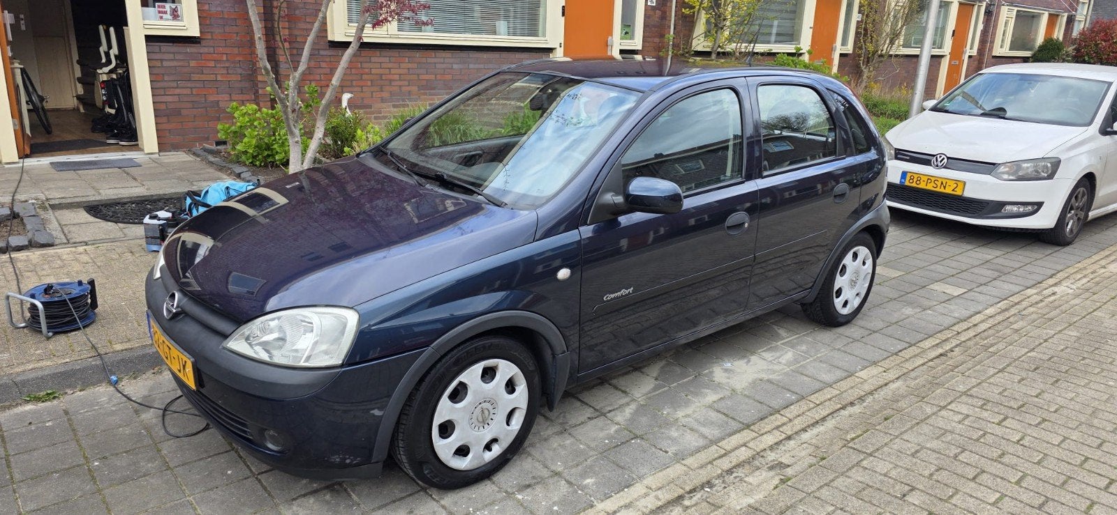 Opel Corsa 1.2 16V 5D 2001 Blauw, Voorwielaandrijving, 450 kg, 74 pk, 31 €/maand