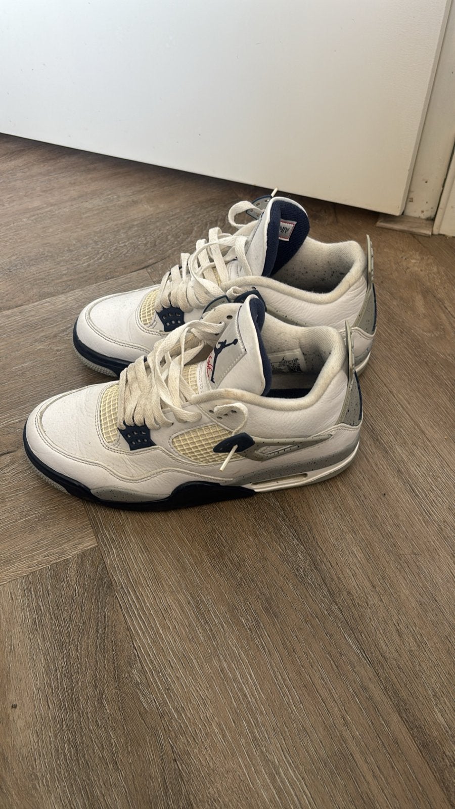 Nike Air Jordan 4 Military Blue - Maat 42.5, Kleding | Heren, Schoenen, Wit, Ophalen of Verzenden, Sneakers of Gympen, Zo goed als nieuw