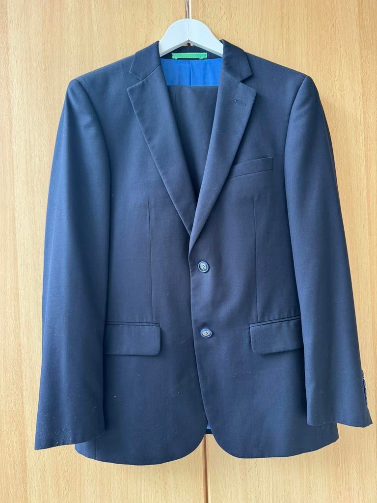 Donkerblauw / marineblauw 2-delig pak, Ophalen of Verzenden, Gedragen, Maat 46 (S) of kleiner, Blauw
