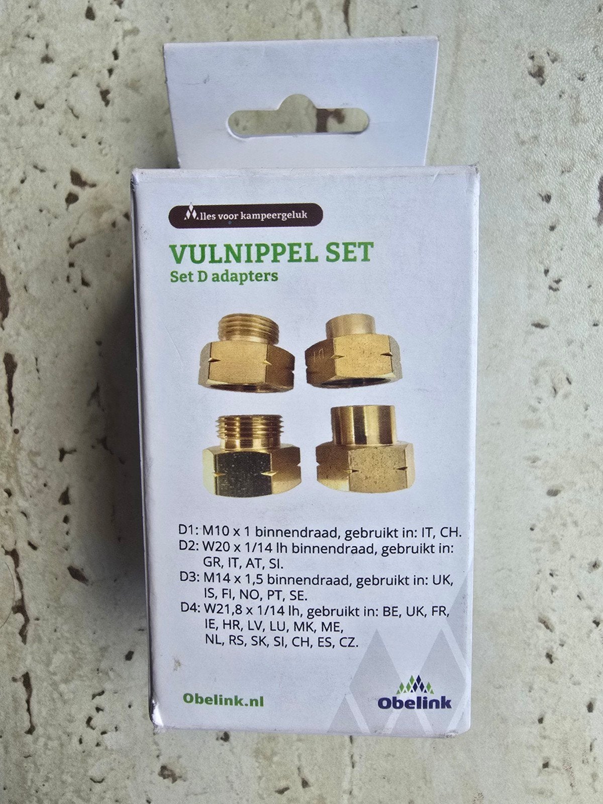 Obelink Vulnippel Set D Adapters voor Kampeergeluk, Ophalen of Verzenden, Nieuw