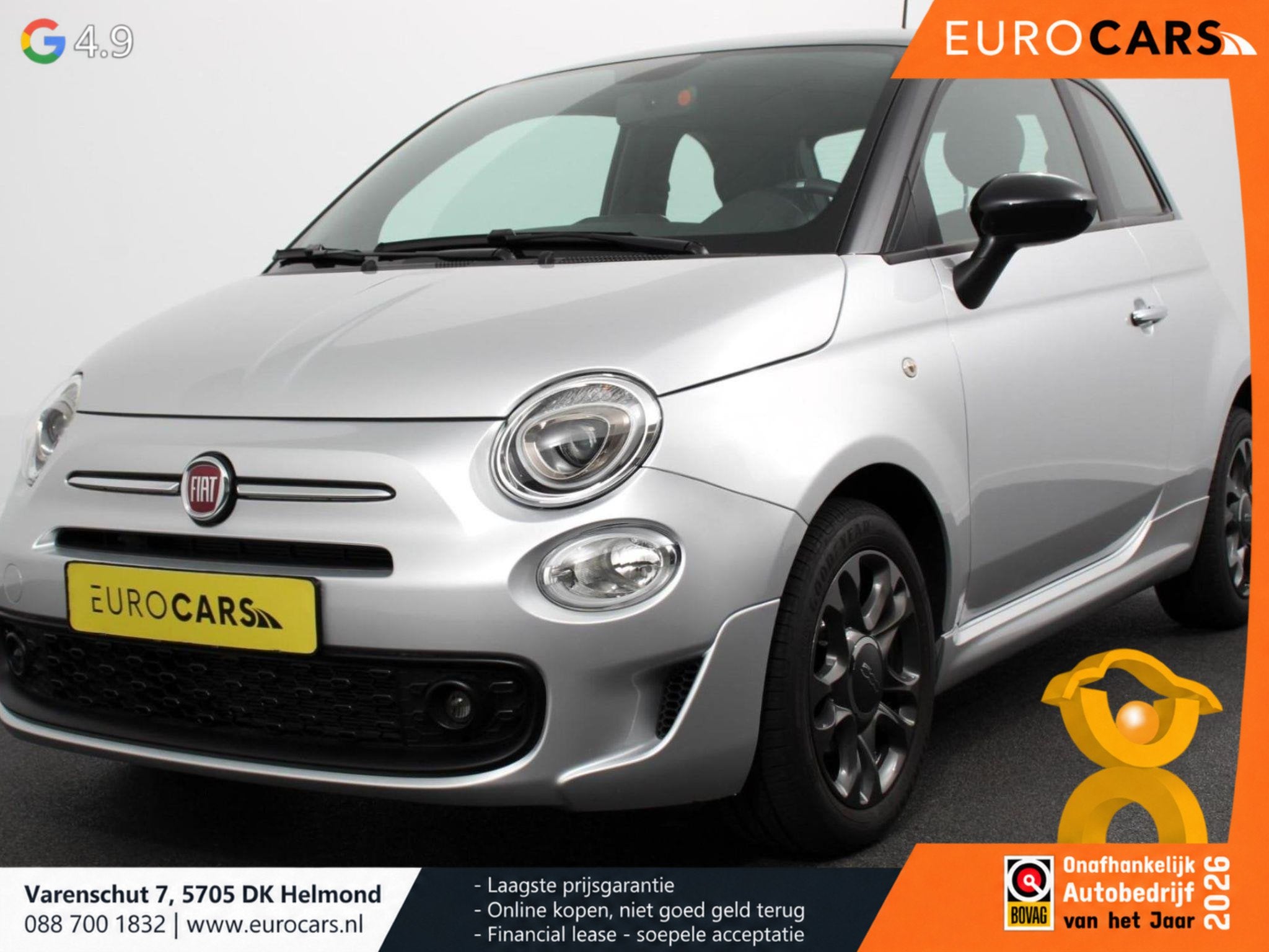 Fiat 500 1.0 69pk Hybrid Connect Navigatie Apple Carplay/And, Auto's, Voorwielaandrijving, Stof, Gebruikt, Euro 6
