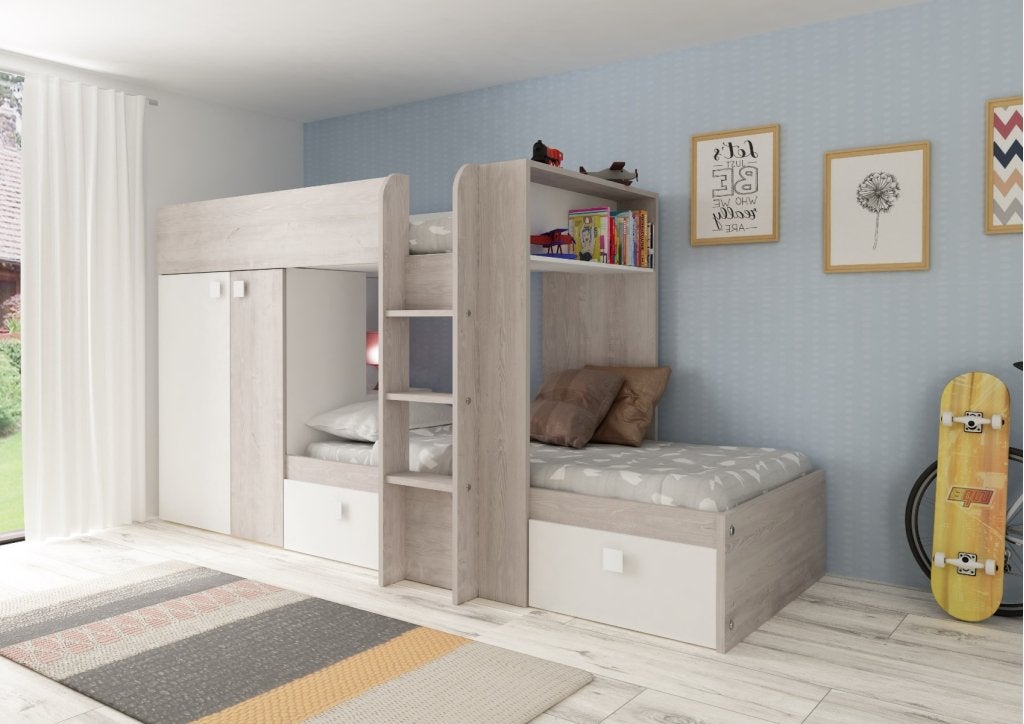 Maxim Multifunctioneel Stapelbed - 90x190 - Wit, Niet ingevuld, Niet ingevuld, Niet ingevuld