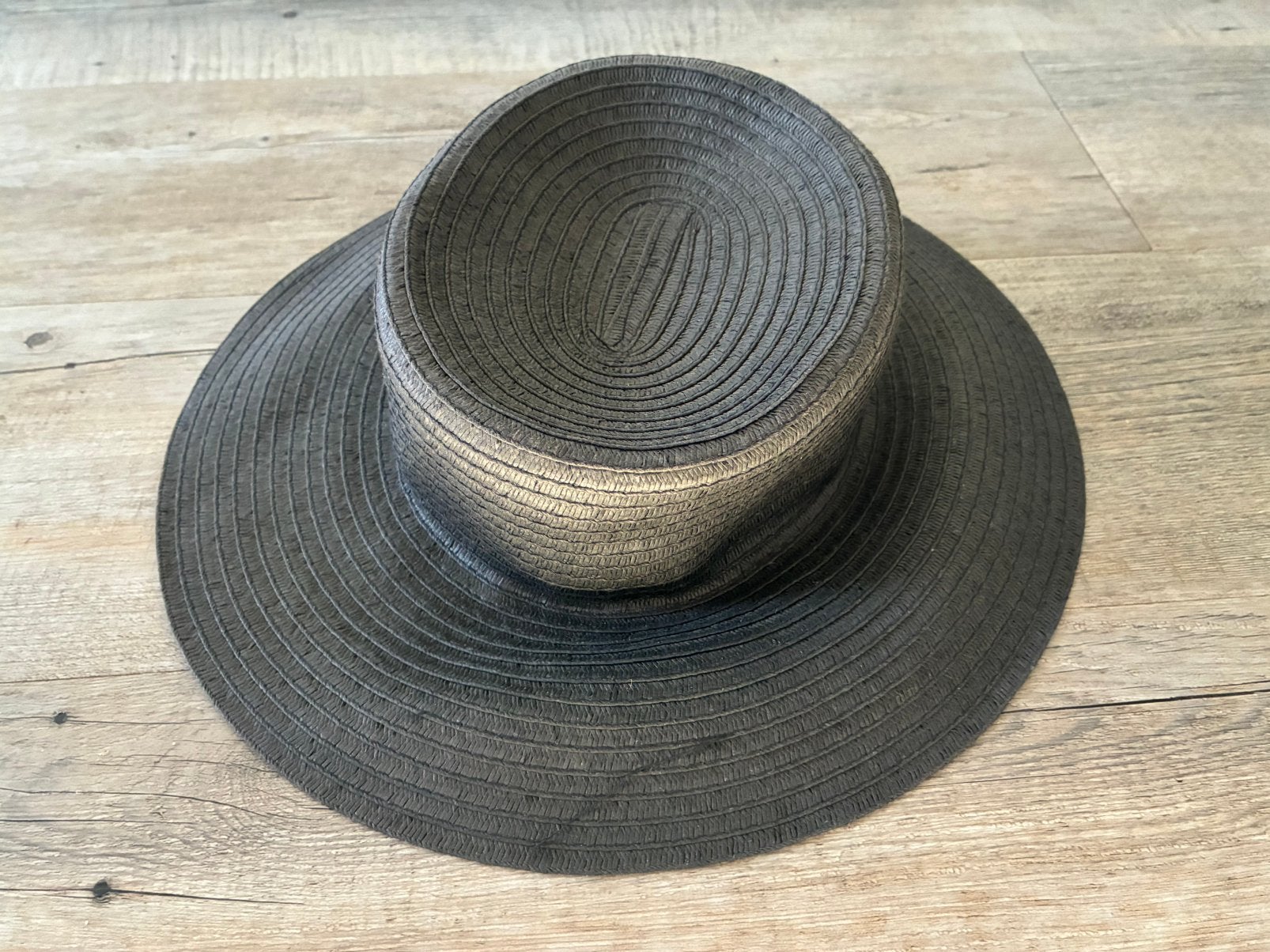 Zwarte zonnehoed, Ophalen of Verzenden, Gedragen, One size fits all, Hoed