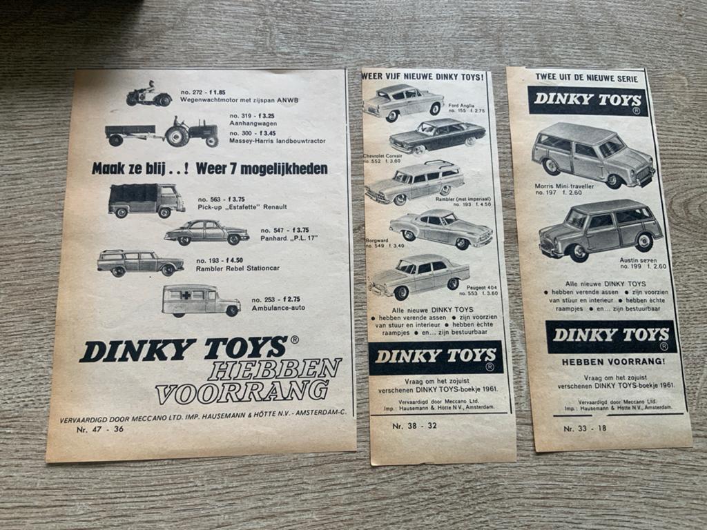 Dinky Toys.Oude advertentie’s, Ophalen of Verzenden, Knipsel(s)